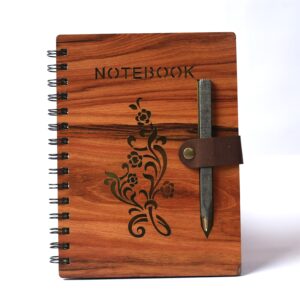 Wooden Diary Notebook in A5 Size